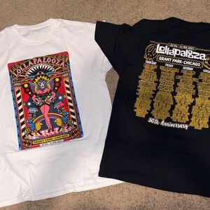 Lollapalooza unisex Graphic T-Shirts - White and Black